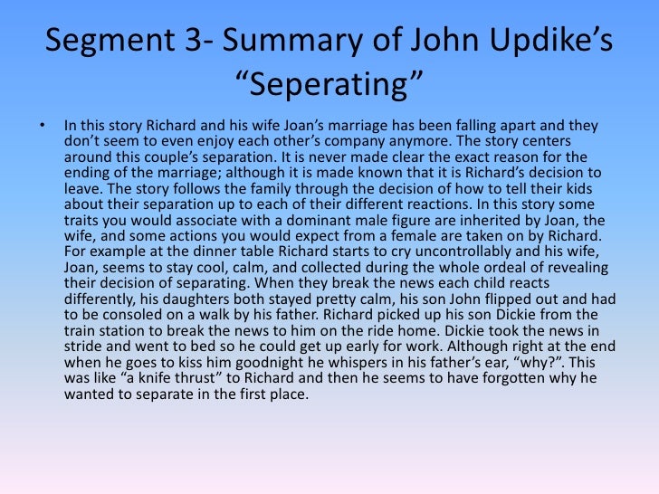 john updike separating